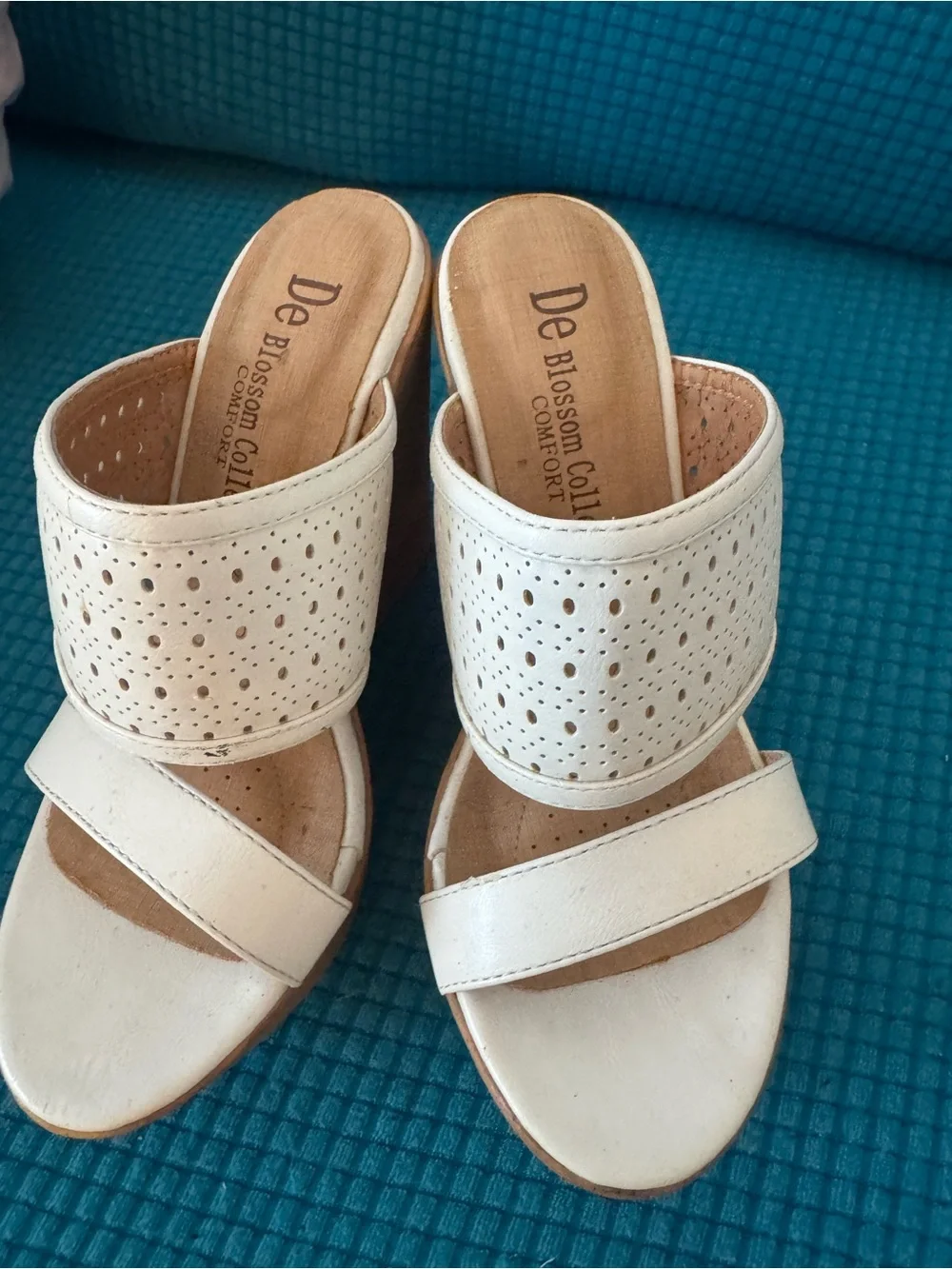 De Blossom White Platform Wedge Sandals Y2K Cutout Heels. Never worn